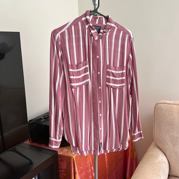 Abercrombie Pink and White stripped button up - Picture 1 of 1